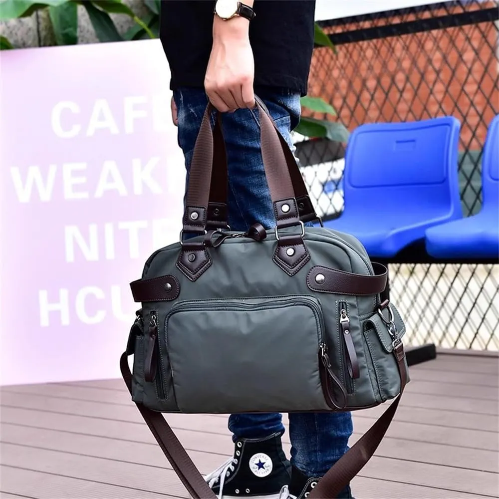 Duffle Bag Men's Business Casual Luggage Bag Trip Shoulder Crossbody Bag for Travel, Workout(Green)