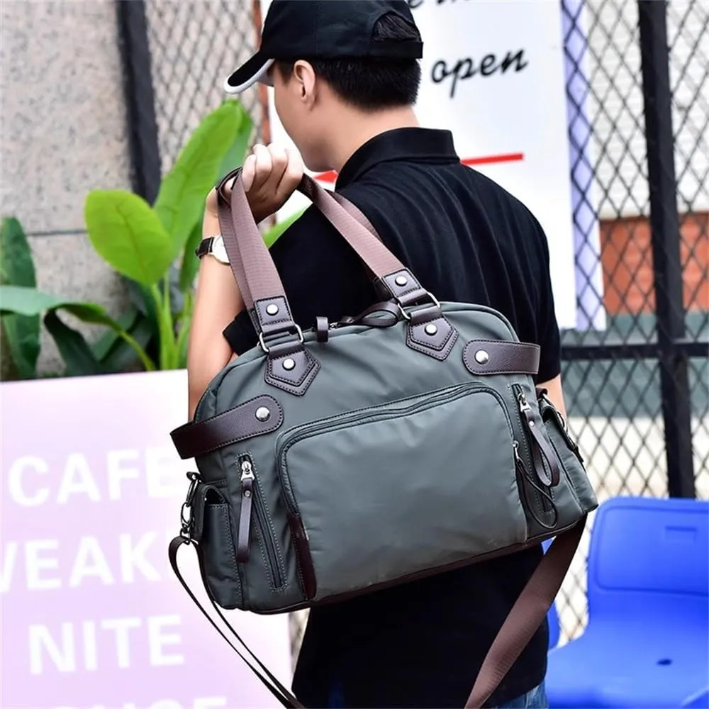 Duffle Bag Men's Business Casual Luggage Bag Trip Shoulder Crossbody Bag for Travel, Workout(Green)