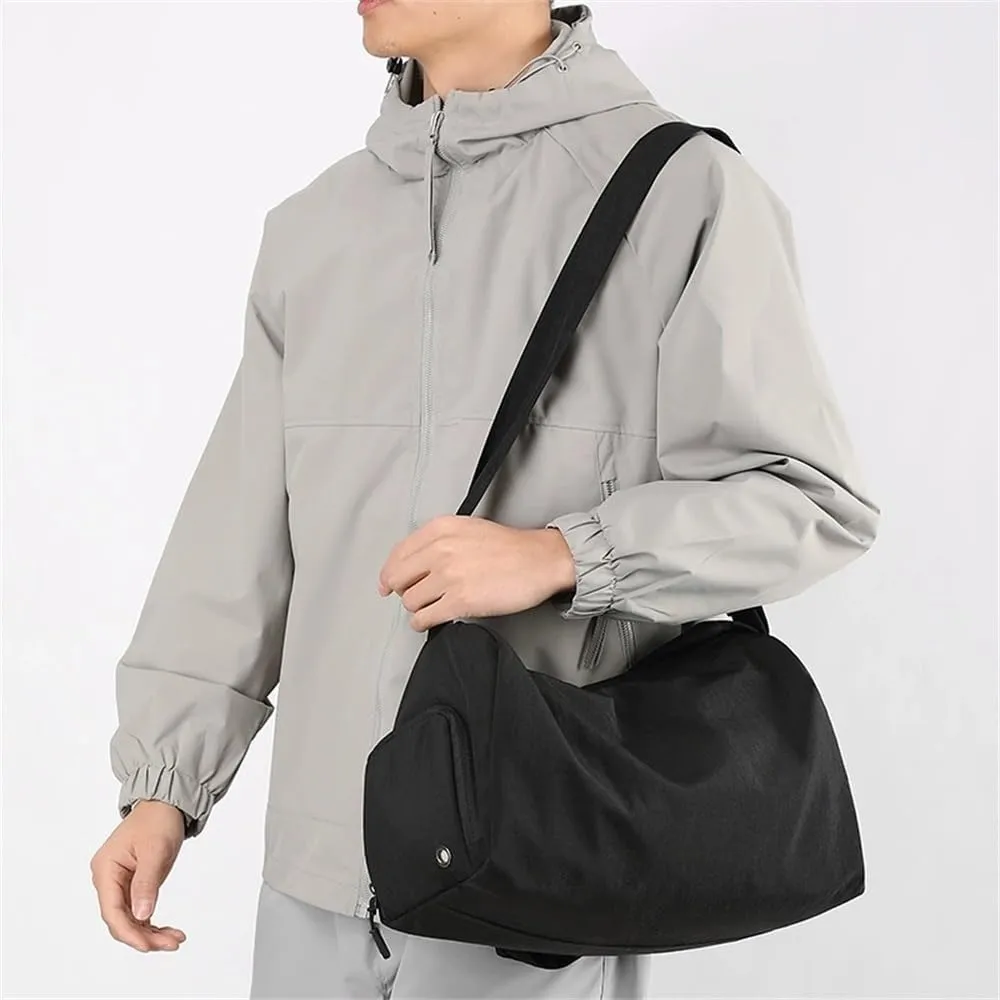 Duffle Bag Short Trip Bag Male Business Trip Leisure Handbag Shoulder Luggage Bag for Travel, Workout(Black)