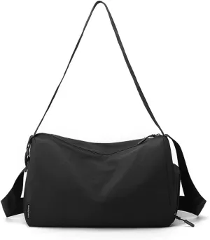 Duffle Bag Short Trip Bag Male Business Trip Leisure Handbag Shoulder Luggage Bag for Travel, Workout(Black)