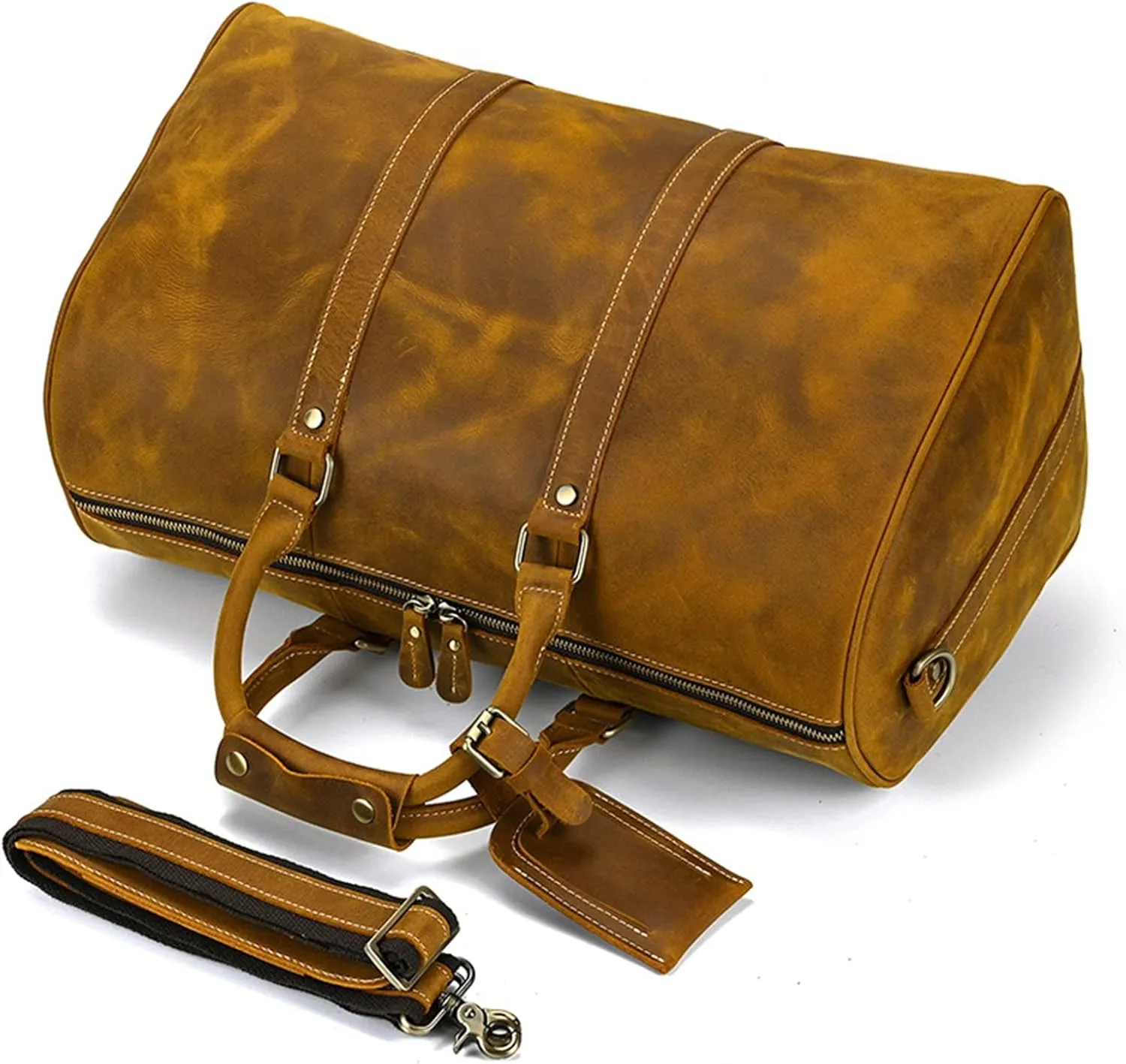 Duffle Bag Vintage Large Travel Duffle Bag Leather Weekend Bag for Travel, Workout