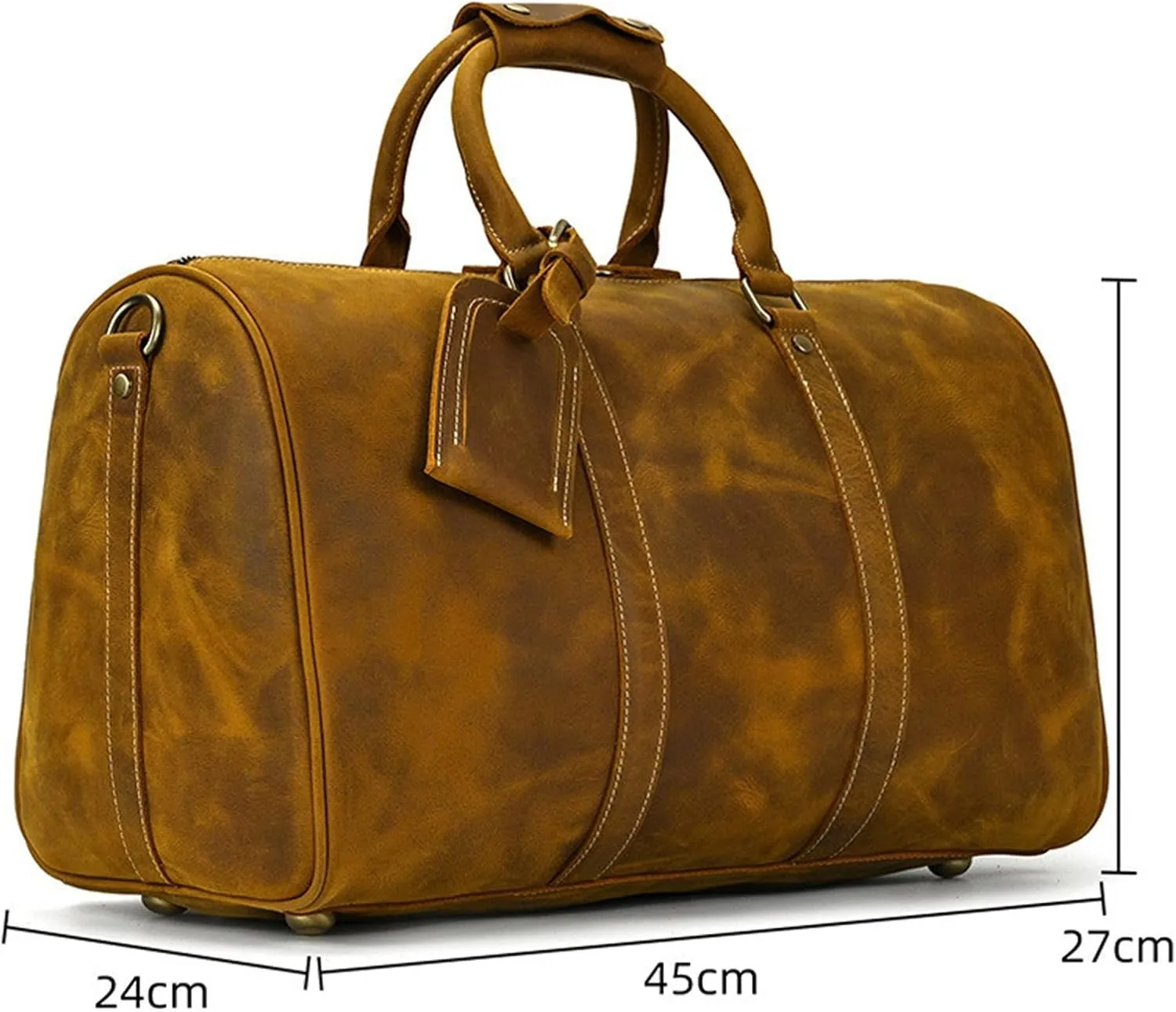 Duffle Bag Vintage Large Travel Duffle Bag Leather Weekend Bag for Travel, Workout