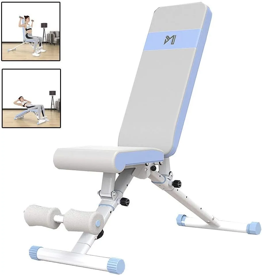 Dumbbell Bench Bird Bench Press Chair Sit-up Chair Home Fitness Equipment Multifunctional Foldable Equipment Abdominal Muscle Plate Weight Loss Artifact (Grey 129 * 46 * 117cm)