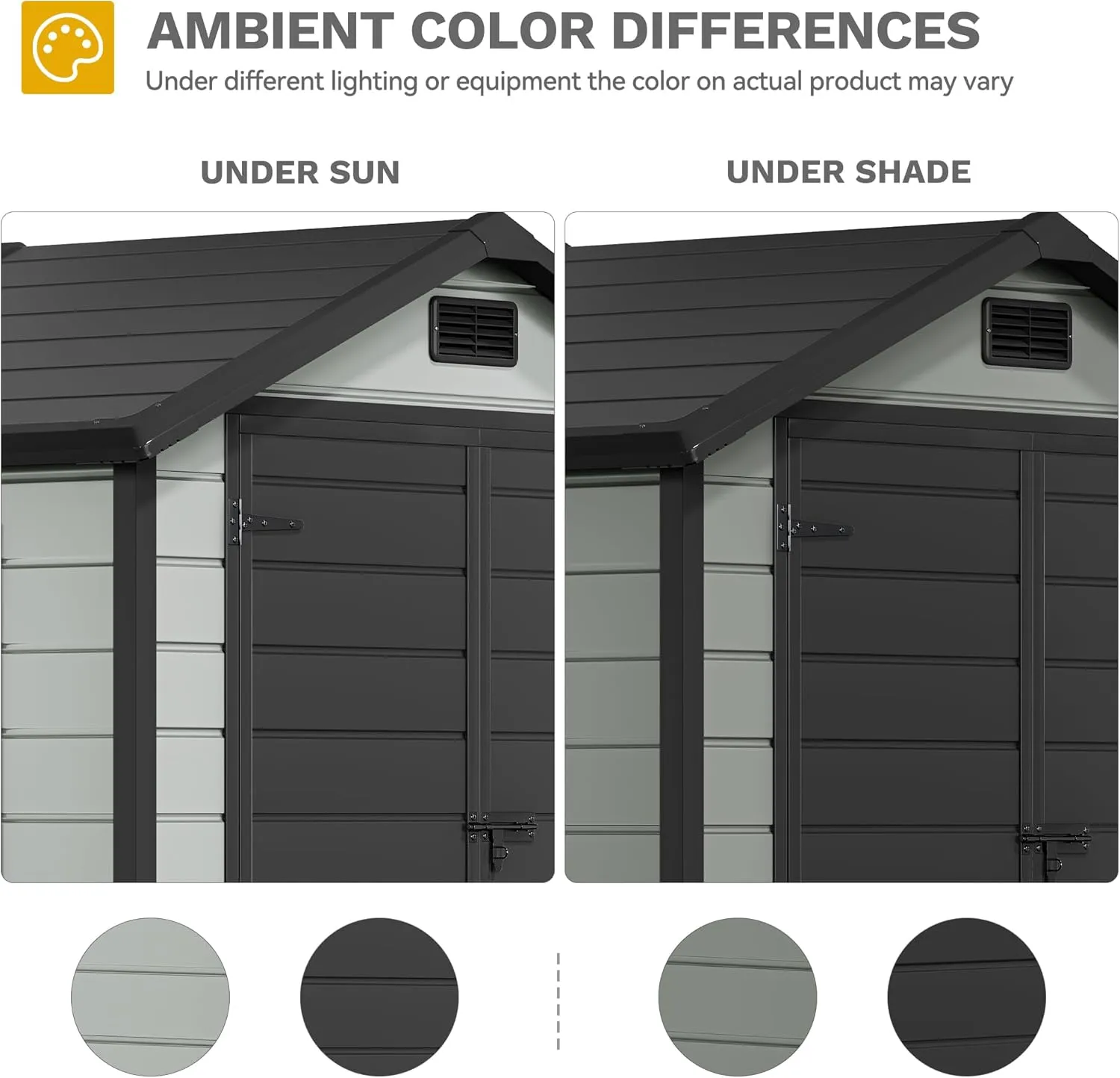DWVO 6x4 FT Resin Storage Shed with Reinforced Floor, Outdoor Storage Shed with Lockable Door, Window and Vents, Waterproof Plastic Tool Storage for Garden, Backyard, Patio, Lawn(Blue-Gray Black)
