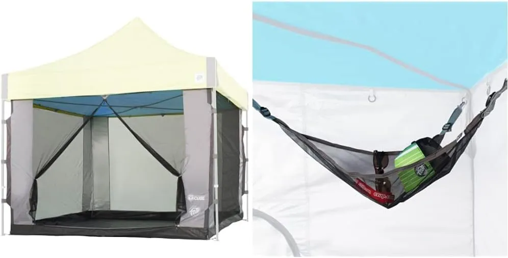E-Z UP Cube Mesh Canopy Screen Room, Fits 10' x 10' Straight Leg Canopy & Gear Loft Hanging Shelf Canopy Accessory