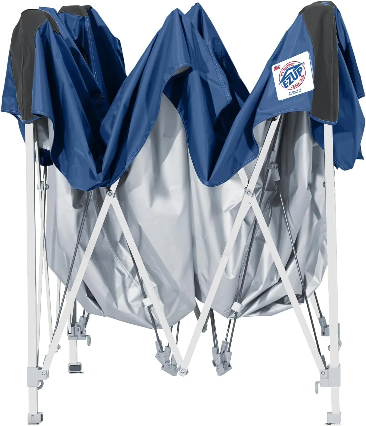 E-Z UP Dome Instant Shelter Canopy, 10' x 10', Vented Top with Wide-Trax Roller Bag & 4 Piece Spike Set, Royal Blue