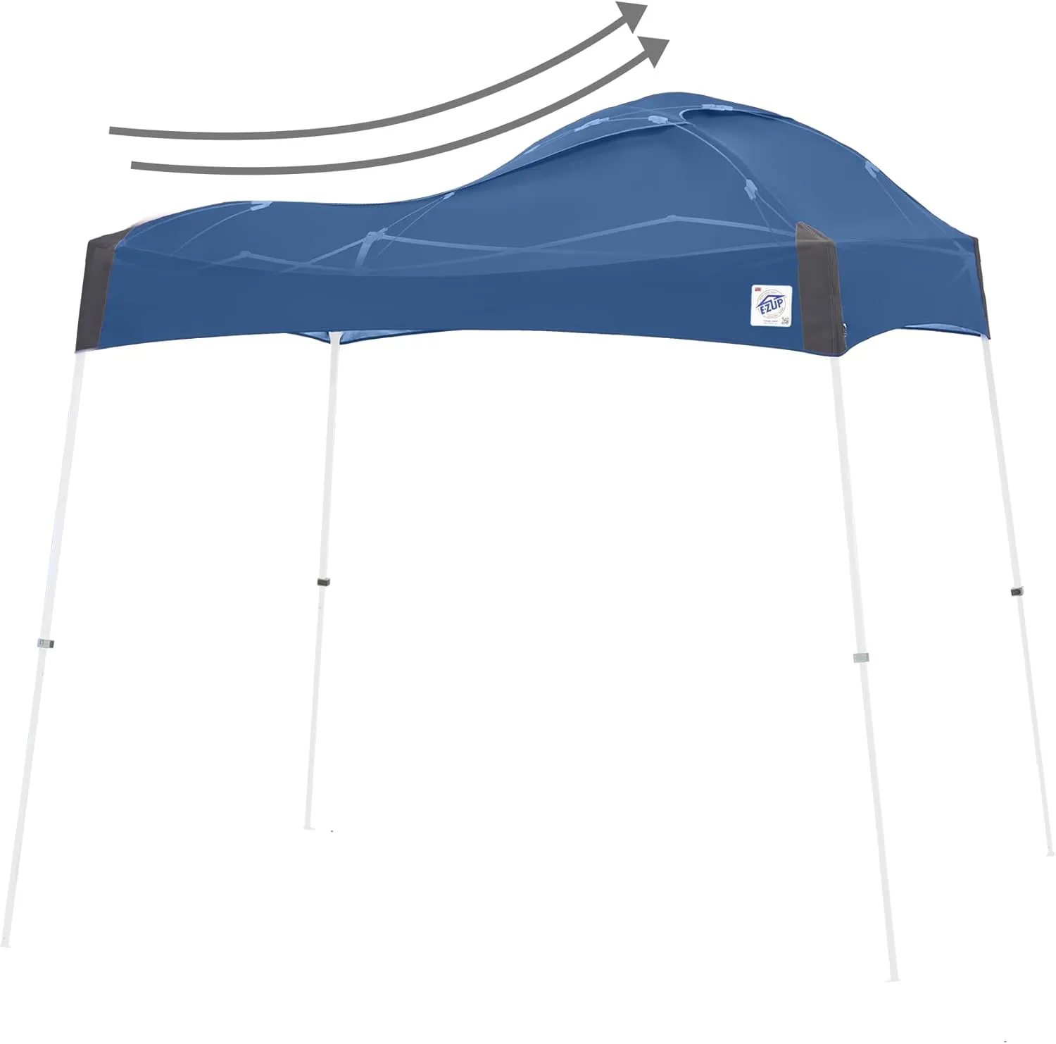 E-Z UP Dome Instant Shelter Canopy, 10' x 10', Vented Top with Wide-Trax Roller Bag & 4 Piece Spike Set, Royal Blue