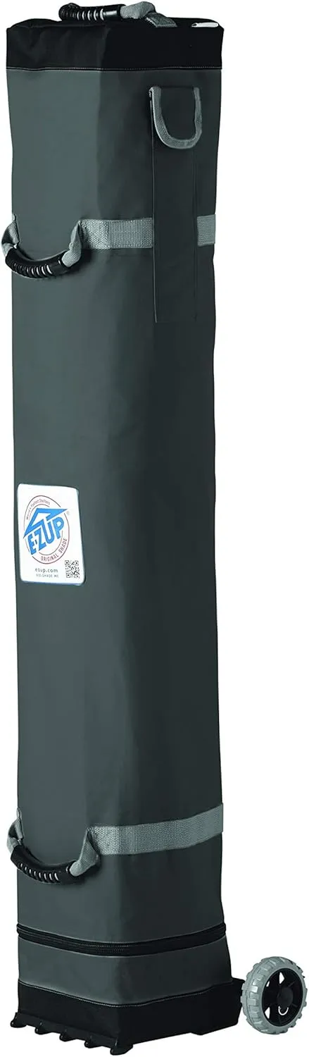 E-Z UP Dome Instant Shelter Canopy, 10' x 10', Vented Top with Wide-Trax Roller Bag & 4 Piece Spike Set, Royal Blue