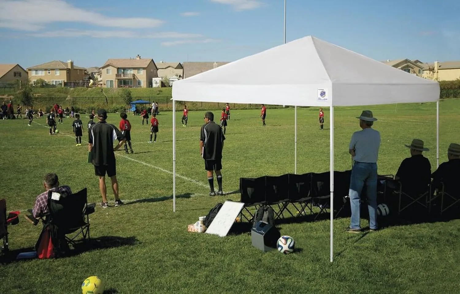 E-Z UP Enterprise Instant Shelter Canopy, 10' x 10', Commercial Grade White Steel Frame and White Top