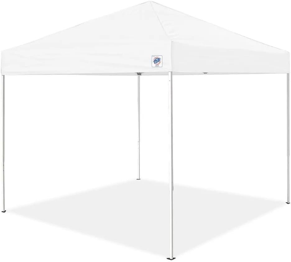E-Z UP Enterprise Instant Shelter Canopy, 10' x 10', Commercial Grade White Steel Frame and White Top