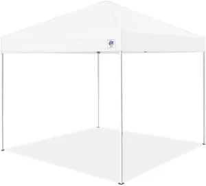E-Z UP Enterprise Instant Shelter Canopy, 10' x 10', Commercial Grade White Steel Frame and White Top