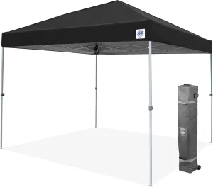 E-Z UP Patriot ONE-UP Technology Shelter, 10' x 10', Black (PTSBK10)