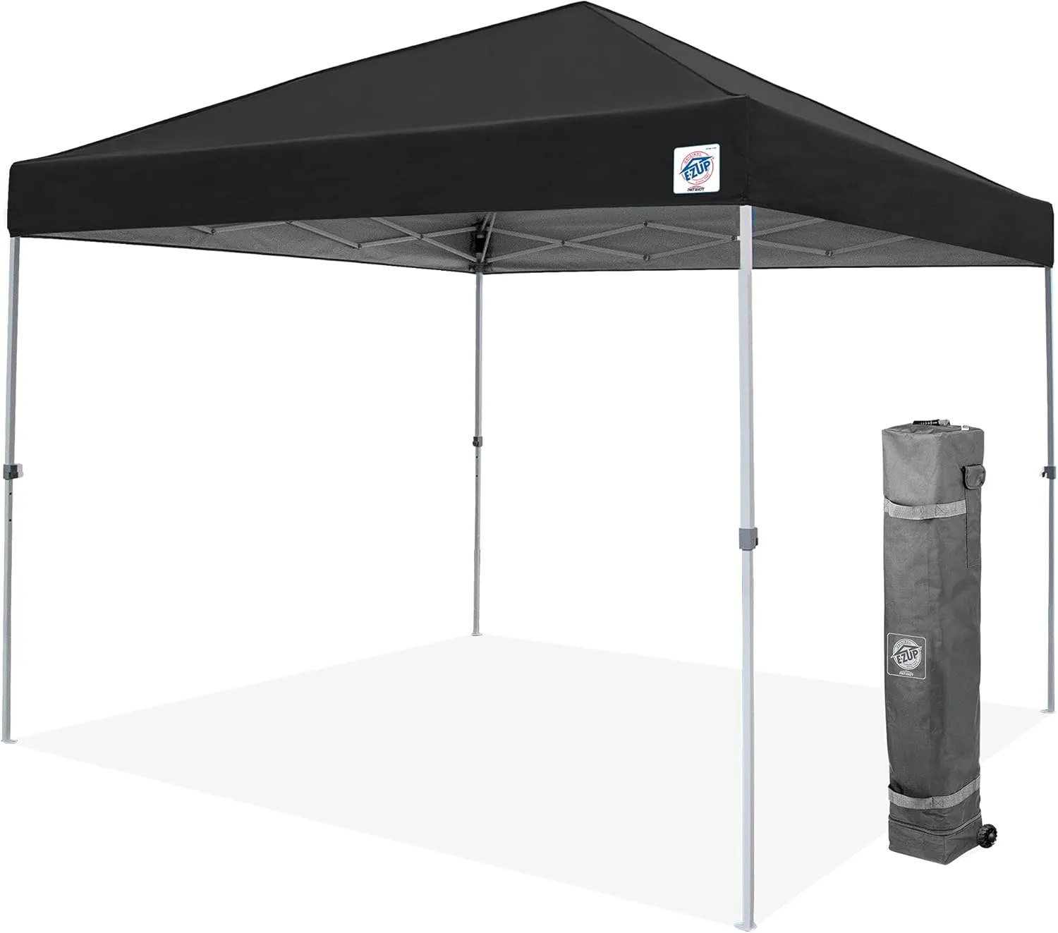 E-Z UP Patriot ONE-UP Technology Shelter, 10' x 10', Black (PTSBK10)