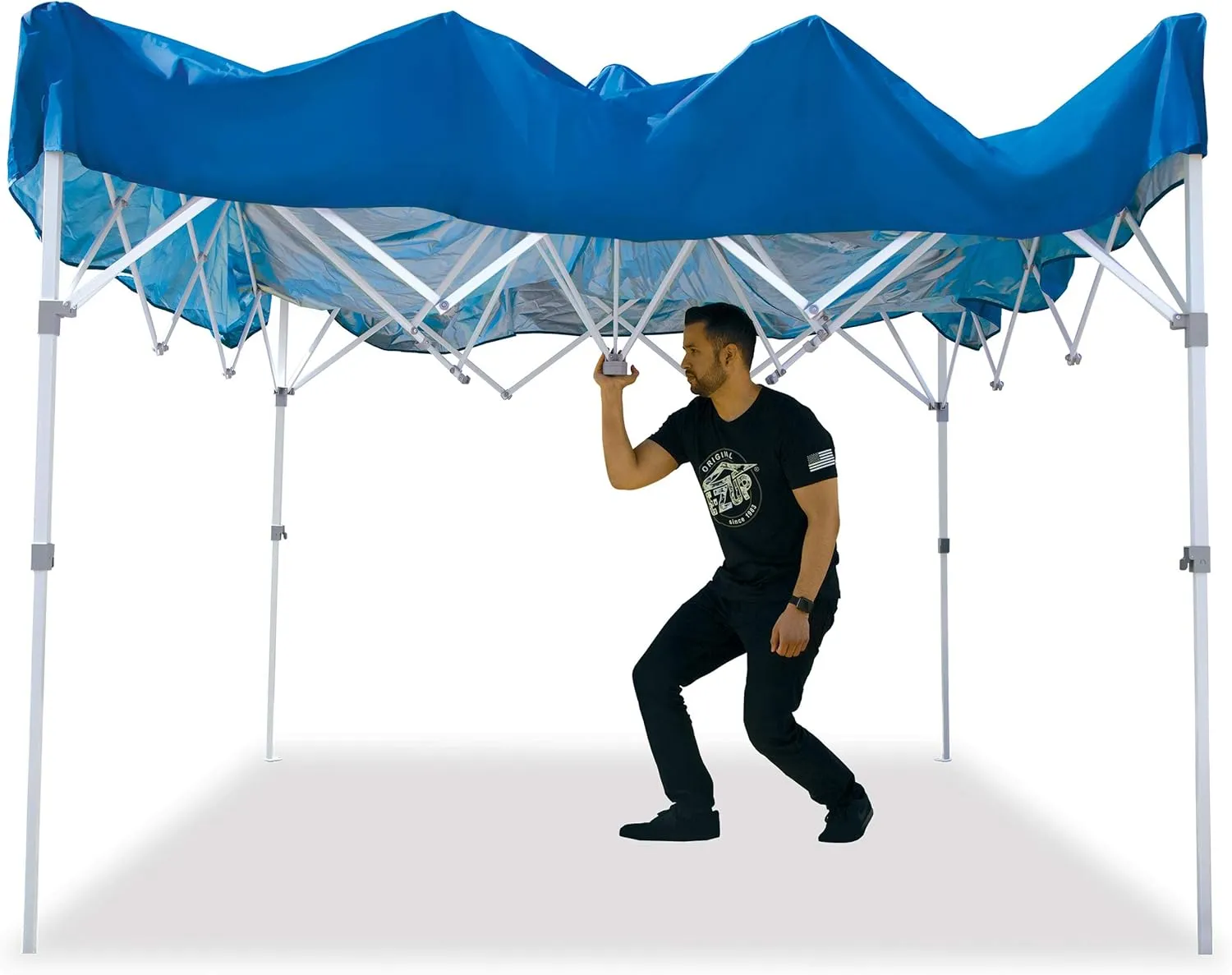 E-Z UP Patriot ONE-UP Technology Shelter, 10' x 10', Royal Blue (PTSRB10)