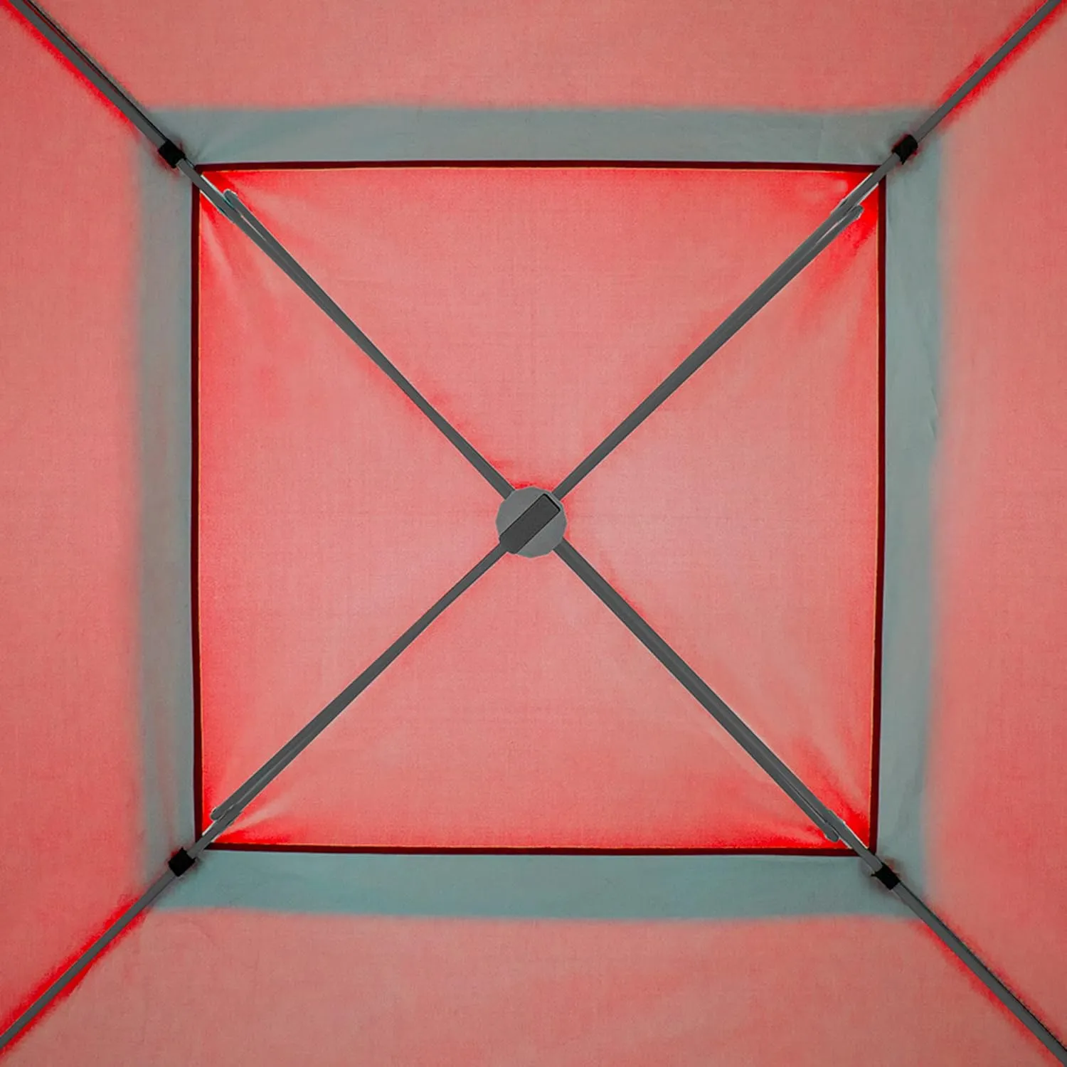E-Z UP Patriot ONE-UP Technology Vented Shelter, 10' x 10', Red Top, Grey Frame