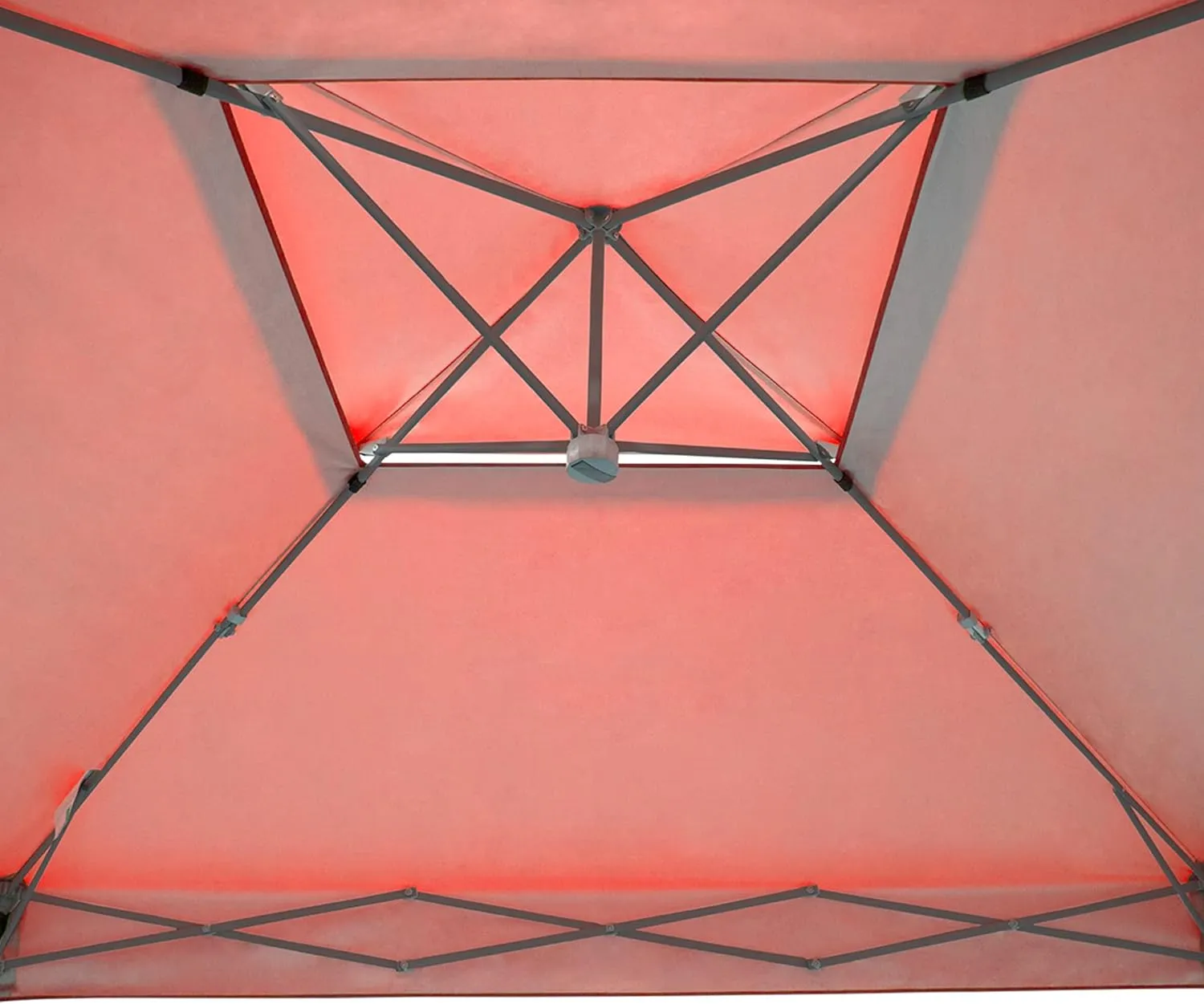 E-Z UP Patriot ONE-UP Technology Vented Shelter, 10' x 10', Red Top, Grey Frame