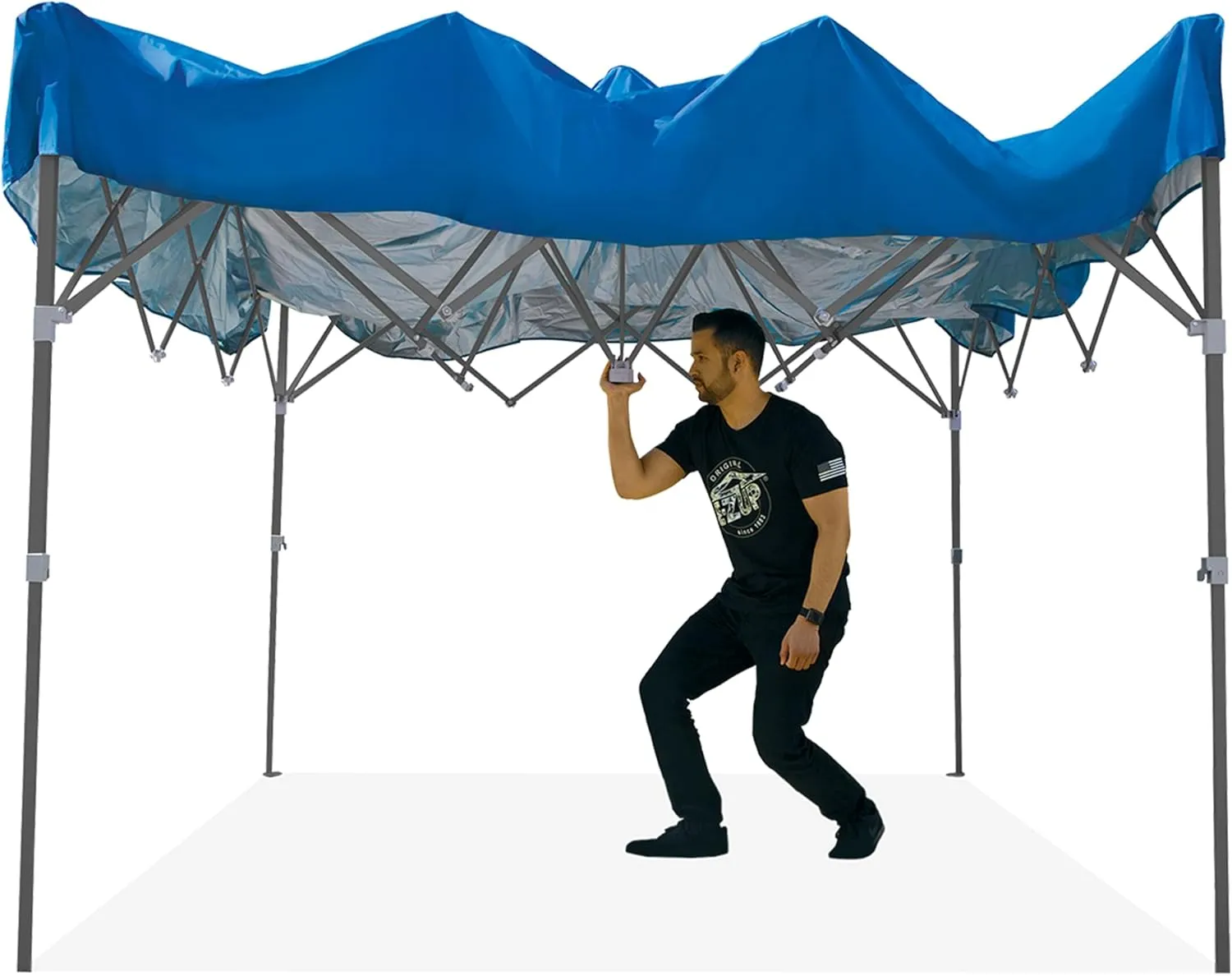 E-Z UP Patriot ONE-UP Technology Vented Shelter, 10' x 10', Royal Blue