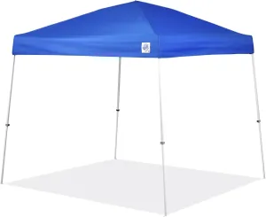 E-Z UP Sierra Instant Shelter Canopy, Angled Leg 12' x 12', Lightweight, White Powder-Coated Steel Frame and Clear Span Ceiling, Royal Blue