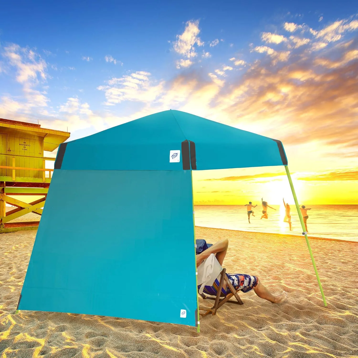 E-Z UP Single Sidewall with Screened Window, Fits 10' Angled Leg, Truss Clip Attachment, Punch