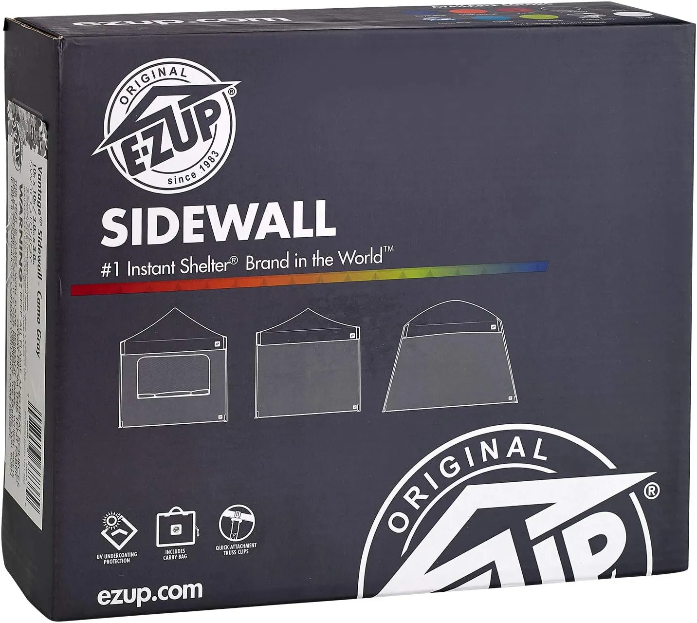 E-Z UP Single Sidewall with Screened Window, Fits 10' Straight Leg, Truss Clip Attachment, Punch