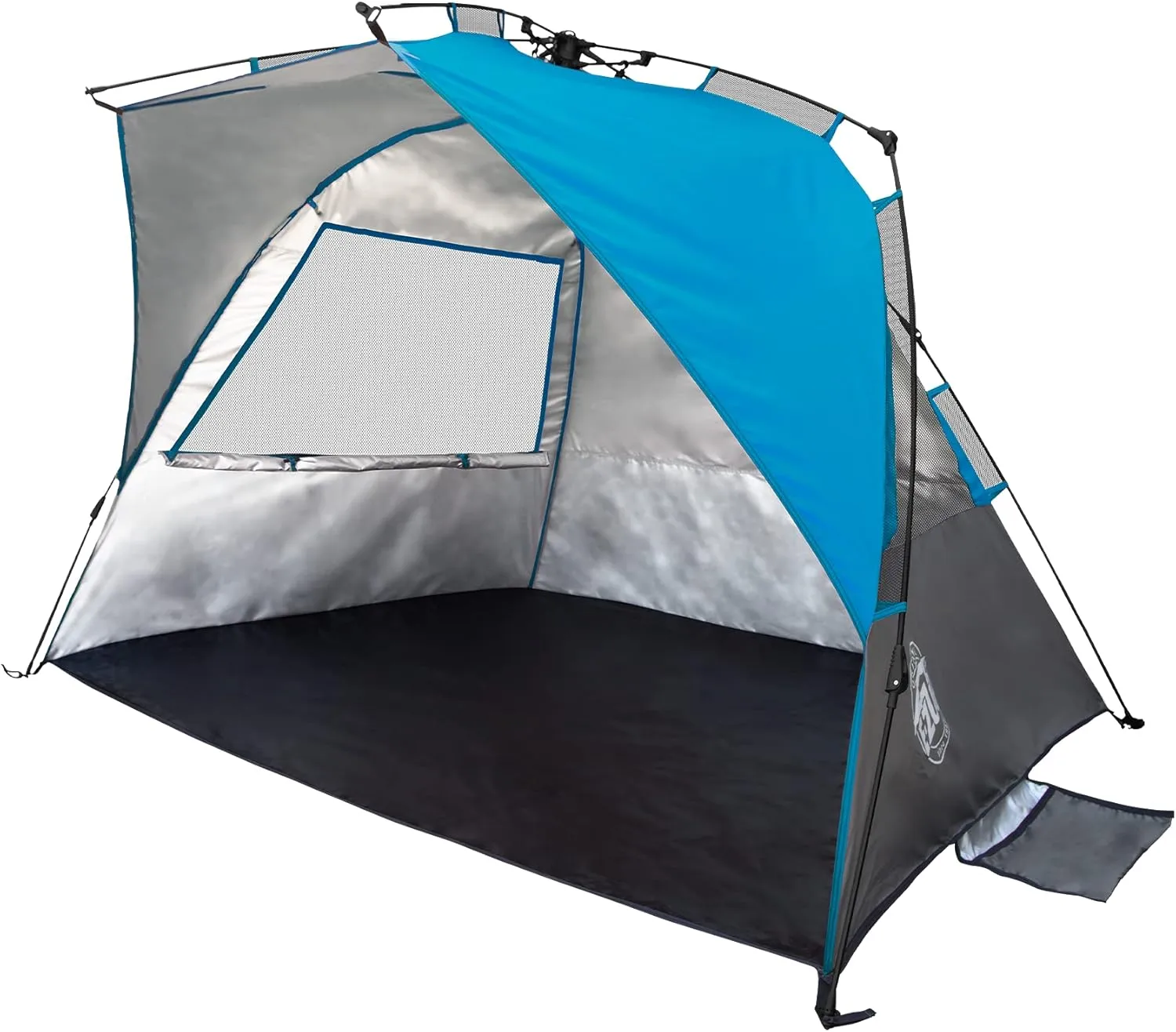 E-Z UP Wedge Portable Beach Tent, 51"x51" Entrance with 2 Roll-Up Windows and with Storage Pocket, Splash