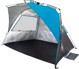 E-Z UP Wedge Portable Beach Tent, 51"x51" Entrance with 2 Roll-Up Windows and with Storage Pocket, Splash