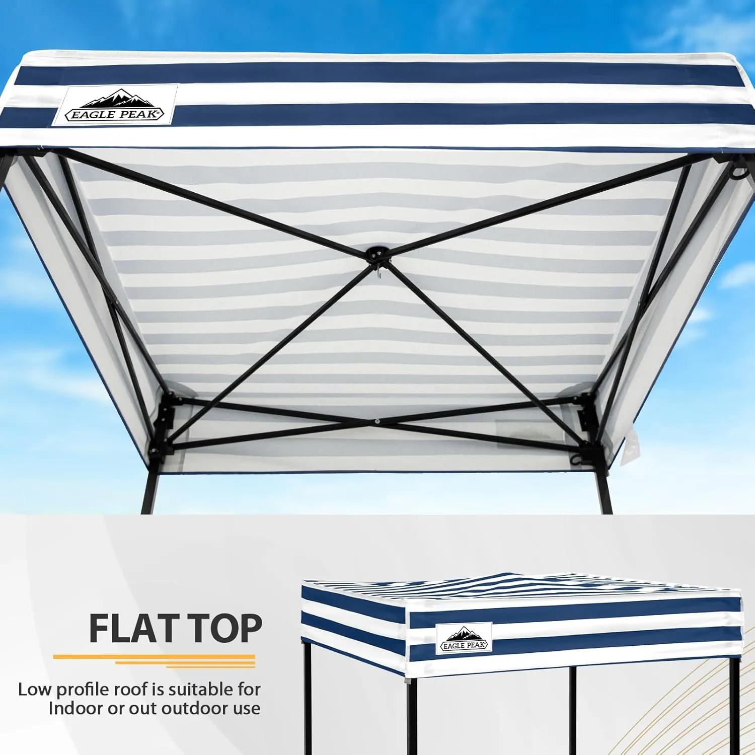 EAGLE PEAK Flex Compact 4x4 Pop-up Canopy Changing Room, Portable Privacy Dressing Room for Indoor Fashion Photoshoots, Camping, or Pool, White/Blue
