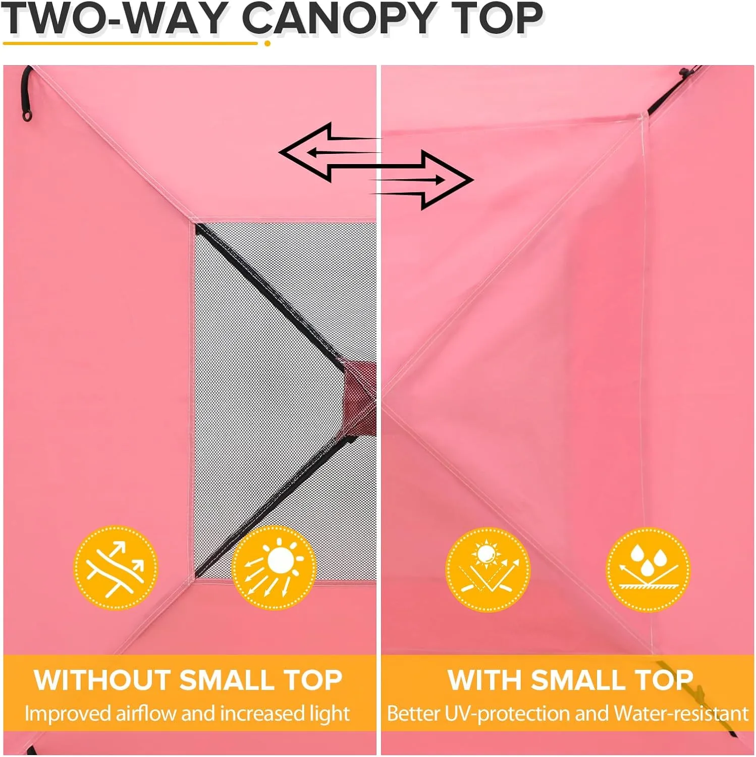 EAGLE PEAK Flex Ultra Compact 4x4 Pop-up Canopy Tent with Vented Top, Sun Shelter, Fast Set Up Changing Room, Portable Privacy Canopy for Camping, Photoshoots, and More (Pink)