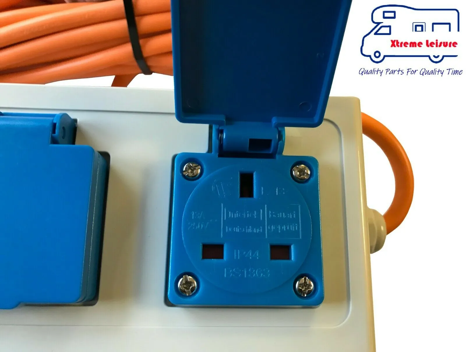 Electric Hook Up For Camping With Rcd & Mcd Campsite Approved Waterproof Unit