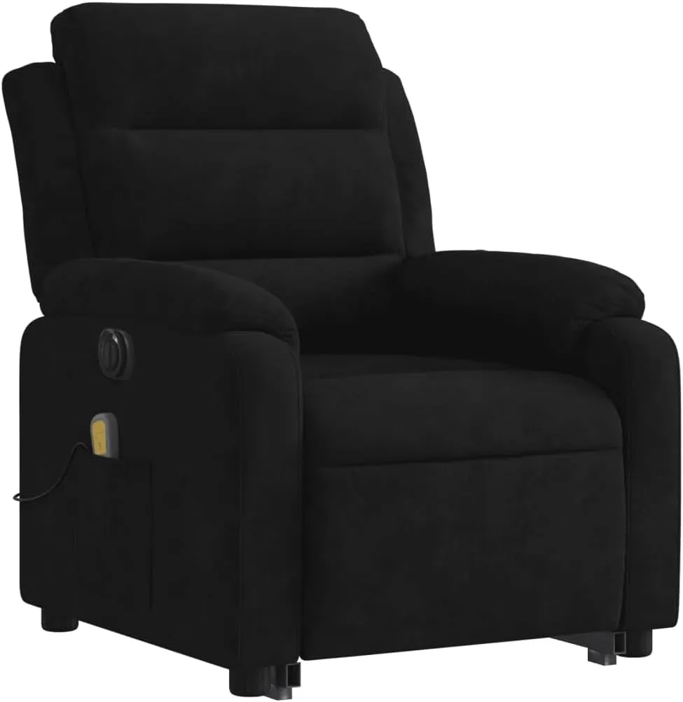 Electric Stand up Massage Recliner Chair Black VelvetLounge Chair Comfy Chair Living Room Chair Suitable for Decks, Living Rooms, and patios.