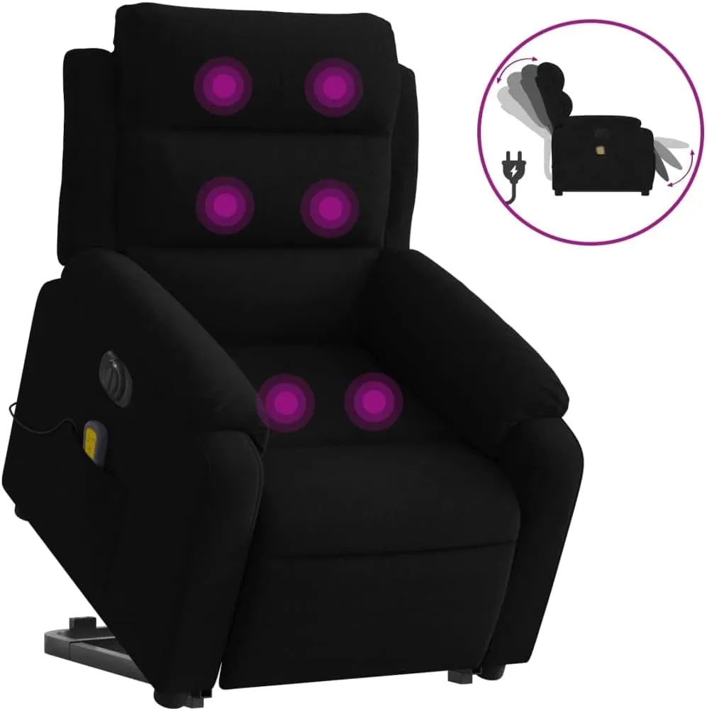 Electric Stand up Massage Recliner Chair Black VelvetLounge Chair Comfy Chair Living Room Chair Suitable for Decks, Living Rooms, and patios.