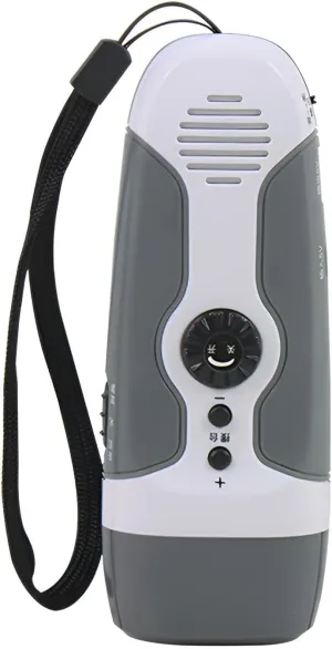 Ellniges]【Survival Gear Multipurpose Hand Crank Flashlight with FM Radio, Alarm, 2000mAh Power Bank, Compact Emergency Light for Desert Camping, Home Safety