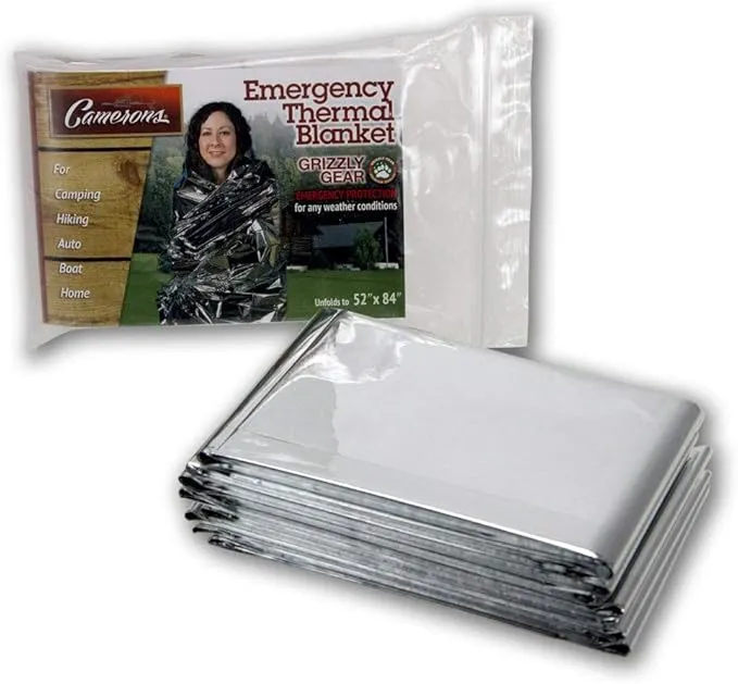 Emergency Mylar Blanket 4 Pack- 7' x 4' 1/3" Thermal Weatherproof Survival Gear- Durable Tearproof Prepper Supplies