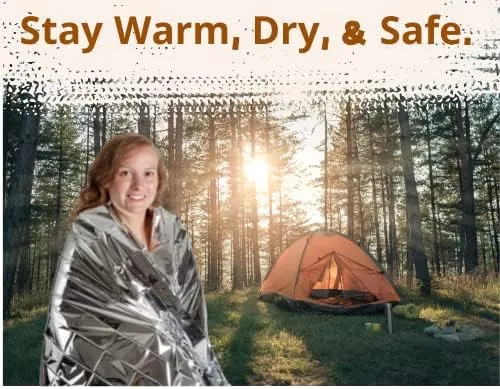 Emergency Mylar Blanket 4 Pack- 7' x 4' 1/3" Thermal Weatherproof Survival Gear- Durable Tearproof Prepper Supplies