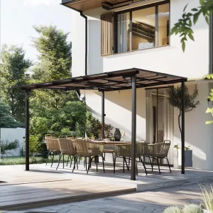 Enhance Your Outdoor Space with 10' x 10' Metal Awning Gazebo, Durable Hardtop, Grey