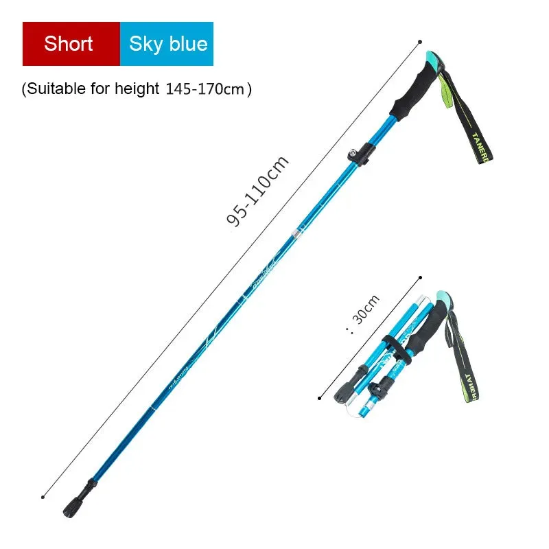 Enhance Your Strides with Adjustable 5-Section Trekking Poles - Outdoor Camping Ultralight Portable Foldable Walking Hiking Stick
