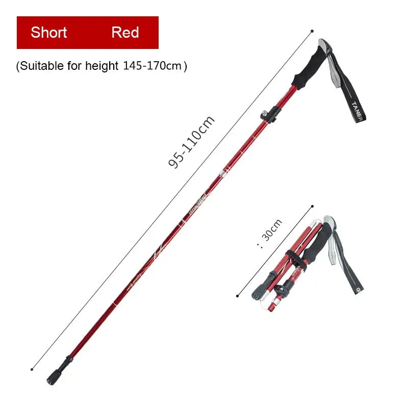 Enhance Your Strides with Adjustable 5-Section Trekking Poles - Outdoor Camping Ultralight Portable Foldable Walking Hiking Stick