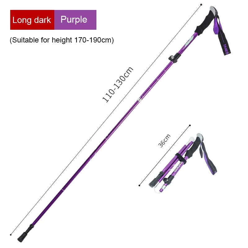 Enhance Your Strides with Adjustable 5-Section Trekking Poles - Outdoor Camping Ultralight Portable Foldable Walking Hiking Stick