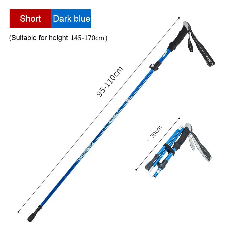 Enhance Your Strides with Adjustable 5-Section Trekking Poles - Outdoor Camping Ultralight Portable Foldable Walking Hiking Stick