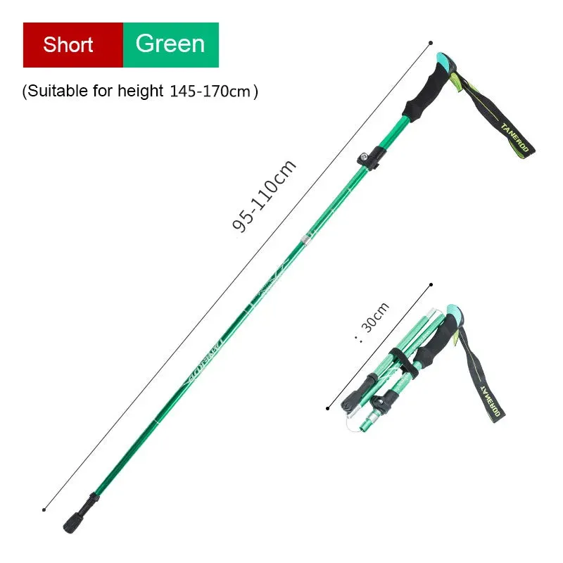 Enhance Your Strides with Adjustable 5-Section Trekking Poles - Outdoor Camping Ultralight Portable Foldable Walking Hiking Stick