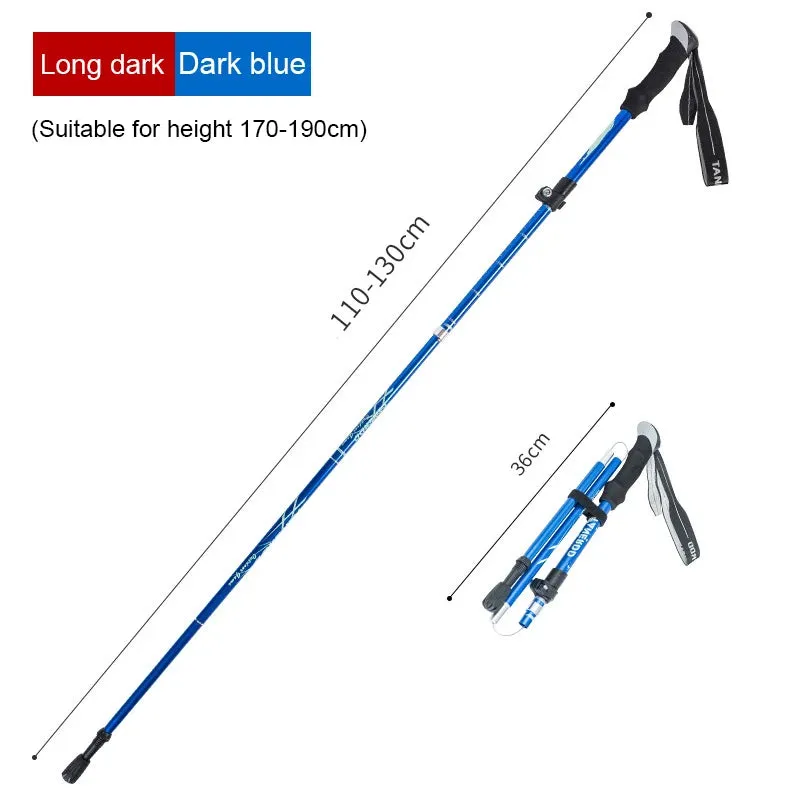 Enhance Your Strides with Adjustable 5-Section Trekking Poles - Outdoor Camping Ultralight Portable Foldable Walking Hiking Stick