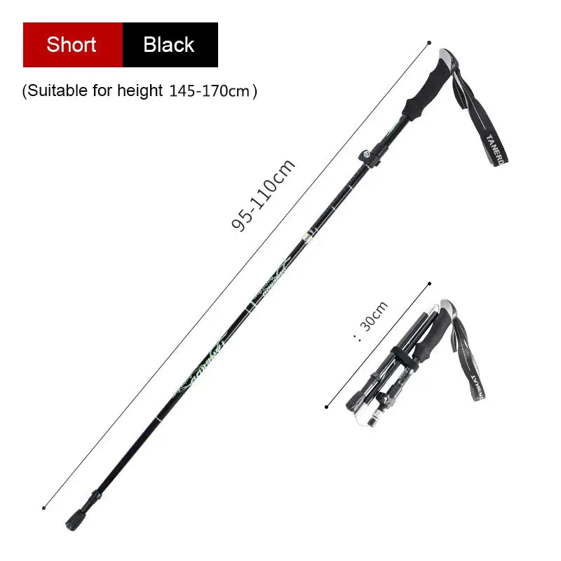 Enhance Your Strides with Adjustable 5-Section Trekking Poles - Outdoor Camping Ultralight Portable Foldable Walking Hiking Stick