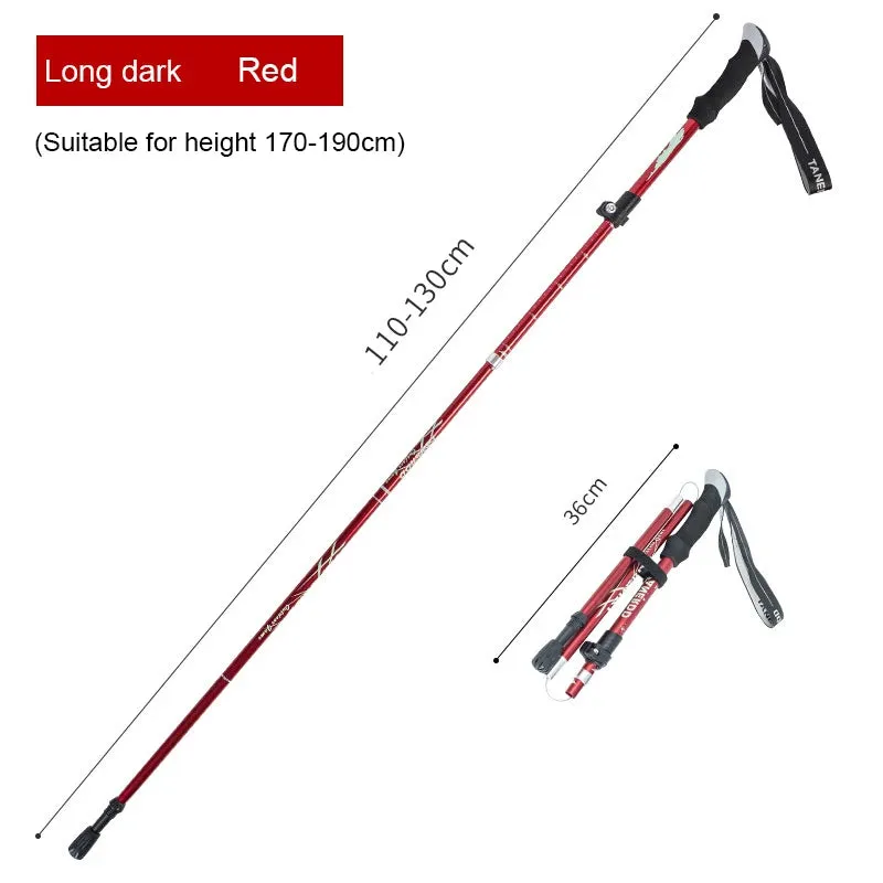 Enhance Your Strides with Adjustable 5-Section Trekking Poles - Outdoor Camping Ultralight Portable Foldable Walking Hiking Stick