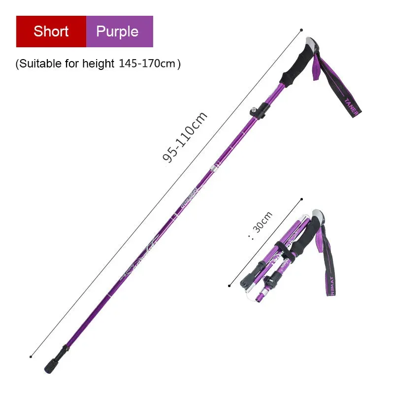 Enhance Your Strides with Adjustable 5-Section Trekking Poles - Outdoor Camping Ultralight Portable Foldable Walking Hiking Stick