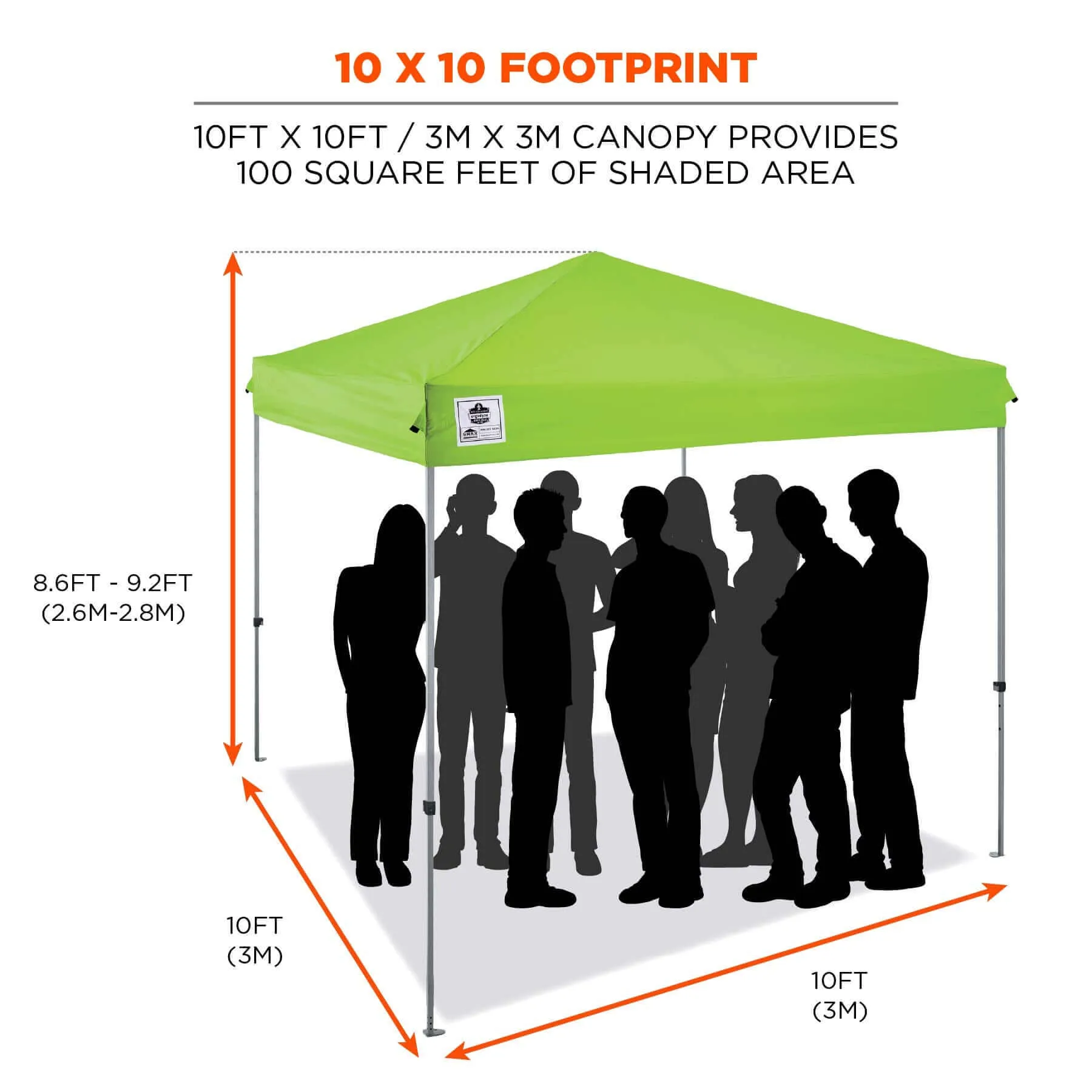 Ergodyne SHAX 6010 Lightweight Pop-Up Tent, 10ft x 10ft