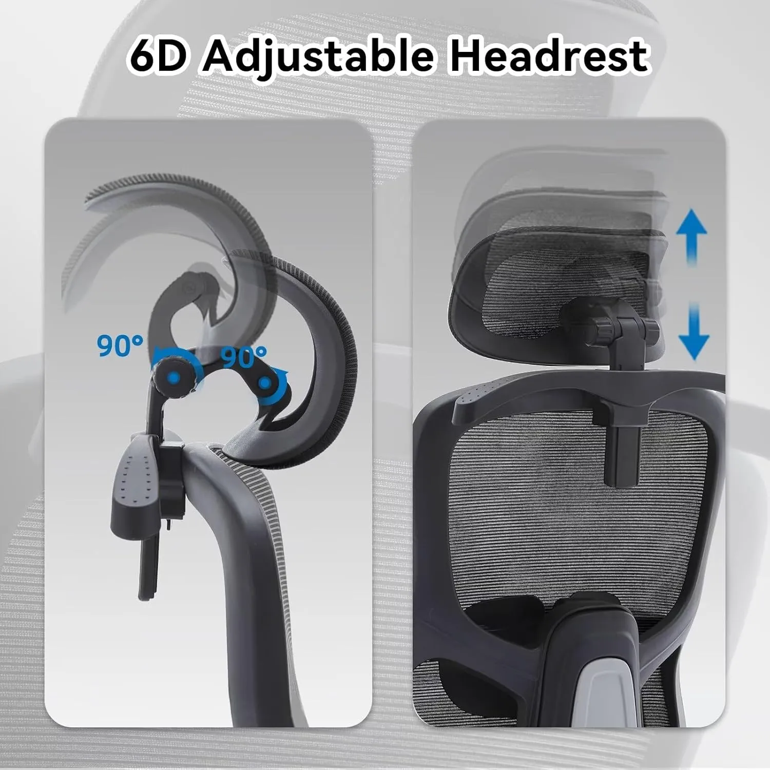 Ergonomic Office Chair Big Tall Reclining Gaming Chair Adjustable Lumbar Support 2D Armrest 6D Headrest Breathable Mesh Swivel Computer Chairs Home Task Desk Chair Coat Hanger Tilt Lock (Black)