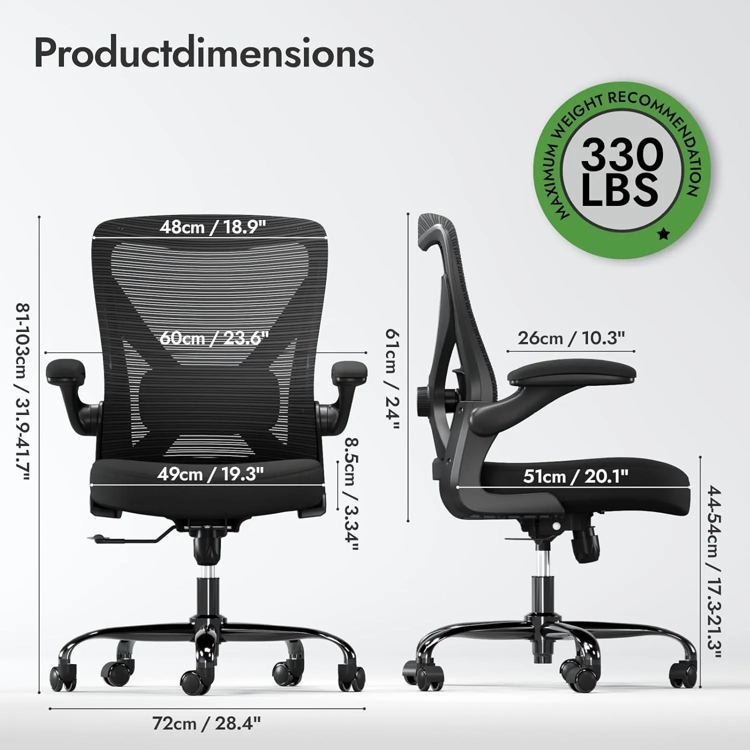 Ergonomic Office Chair - X-Shaped Computer Desk Chair Comfy, Gaming Chair, Office Chair with Lumbar Support, Mesh Office Chairs, Desk Chair for Long Hours(Black Orange)