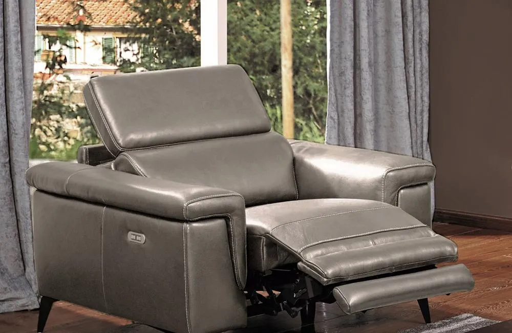 Everly Grey Premium Leather Chair
