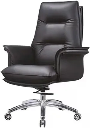 Executive Office Chair High Back Ergonomic PU Leather Computer Desk Chair with Lumbar Support Flip Up Armrest Silent Wheels Casual Chair for Working Bedroom