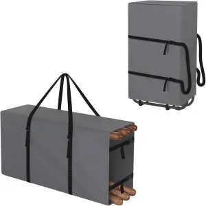 Explore Land 2-in-1 Folding Chair Carring Bag - 900D Furniture Cover for Zero Gravity/Plastic/Resin/Wood Foldable Chairs(39"L x12"W x 20"H, Grey)